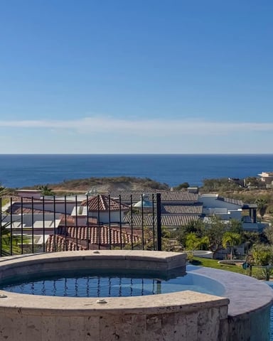 Hacienda Charm Villa exterior with private pool and desert hillside views